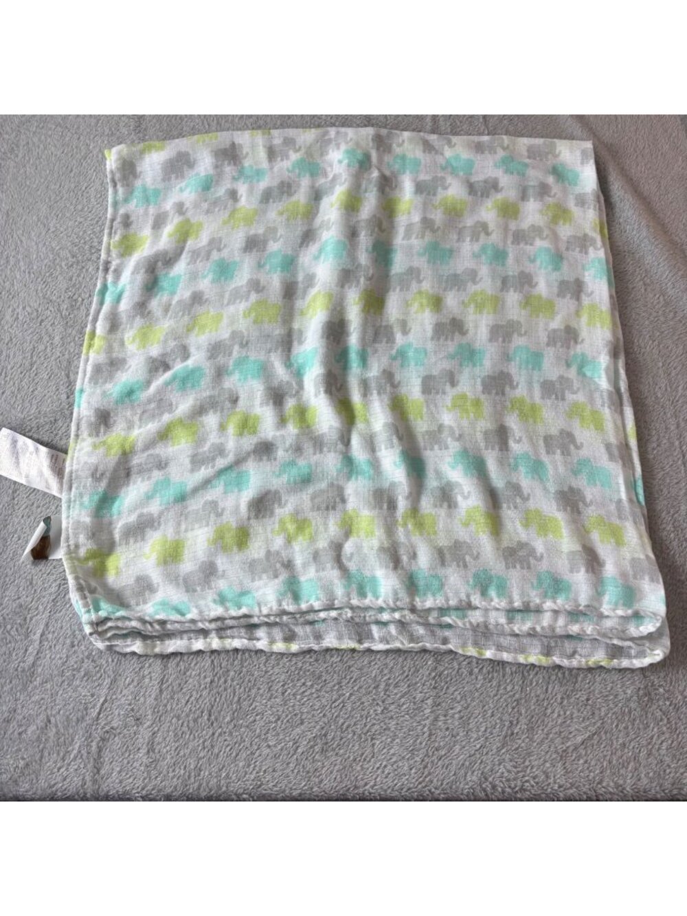 Ideal Baby Cotton Blend Elephant Print Blanket 60% Cotton 40% Polyester